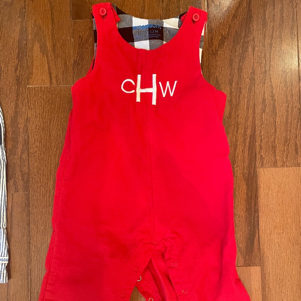 CWH monogram longalls/overalls/ jumper by RuggedButts size 6-12 months